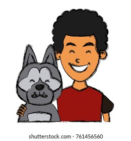Boy with cute dog