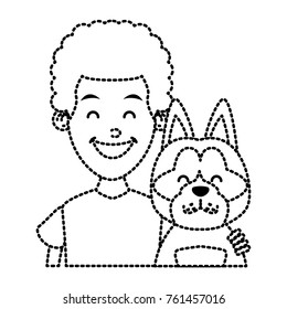 Boy with cute dog
