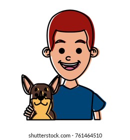 Boy with cute dog
