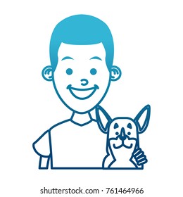 Boy with cute dog