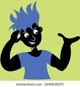 boy with a cute expression vector design clean and unique latest illustration 