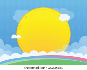Boy cute round blank banner