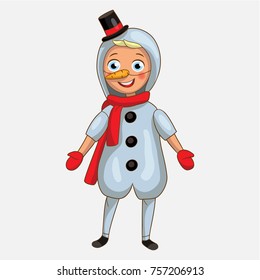 boy cute snowman