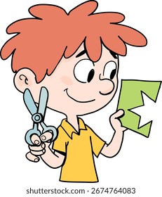 boy cuts a star shape with scissors2