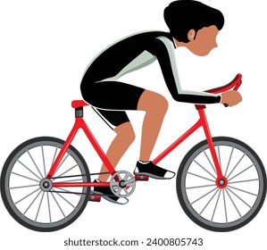 A boy cycling in a road