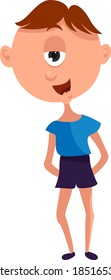 Boy cyclope, illustration, vector on white background