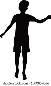 a boy dancing body silhouette vector