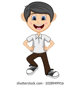 Boy dancing cartoon vector illustration