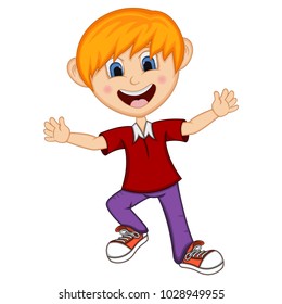 Boy dancing cartoon vector illustration