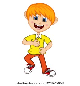 Boy dancing cartoon vector illustration