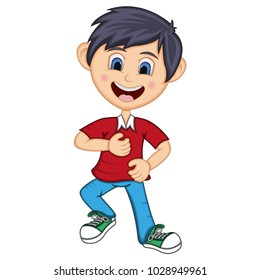 Boy dancing cartoon vector illustration