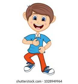 Boy dancing cartoon vector illustration