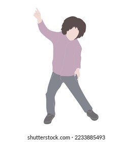 boy dancing isolated flat illustration