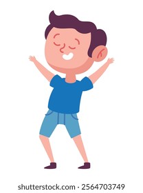 boy dancing music cartoon isolated