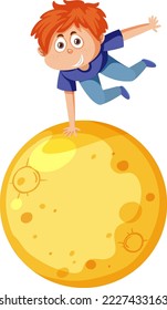 A boy dancing on the moon illustration