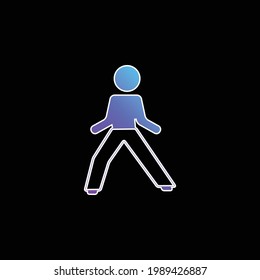 Icono de vector gradiente azul en posición de defensa