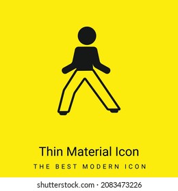 Boy In Defense Position minimal bright yellow material icon