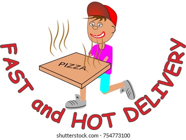 boy delivery pizza