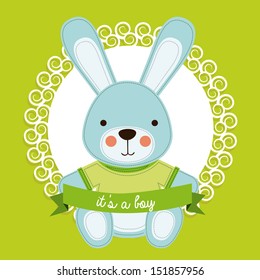 boy design over green background vector illustration 