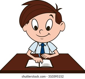 Boy at the desk