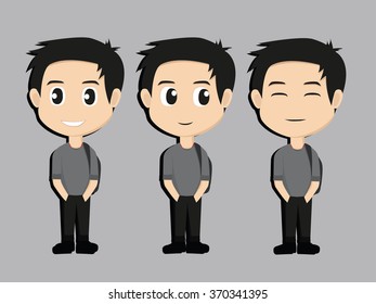 Boy with Different Expressions