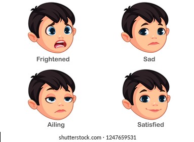 Boy Different Facial Expressions Part 2 Stock Vector (Royalty Free ...