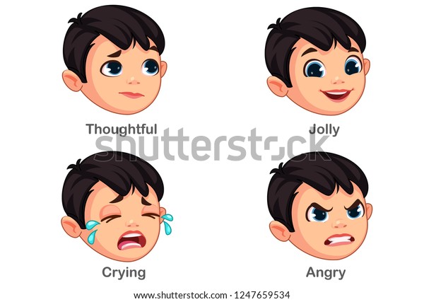 Boy Different Facial Expressions Part 3 Stock Vector (Royalty Free ...