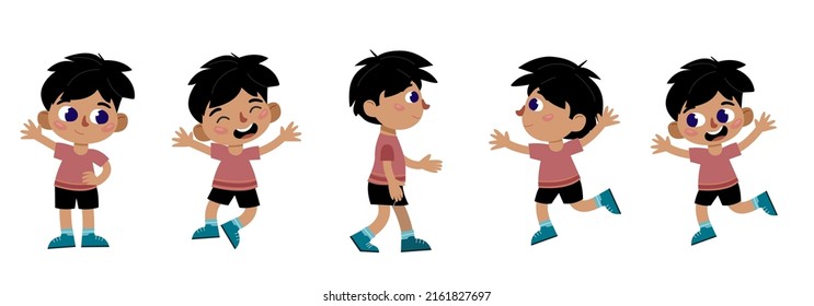 Boy in different situtuations. Vector set 1 - boy