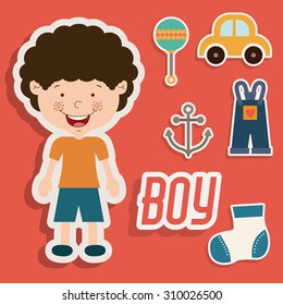 Boy digital design, vector illustration eps 10