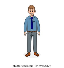 Boy Doctor Cartoon Teacher Vector Illustration