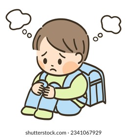 The boy doesn't want to go to school.