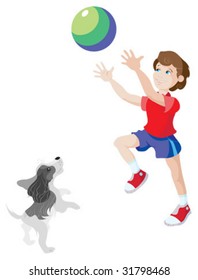 Boy and dog