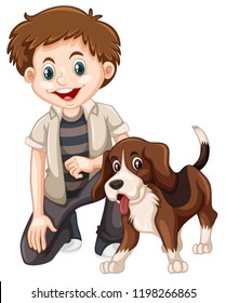 A boy and dog illustration