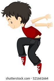 Boy doing breakdance alone illustration