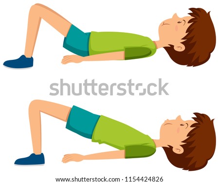 Boy doing hip exercises illustration