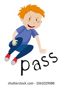 Un chico haciendo una ilustración de movimiento de pase