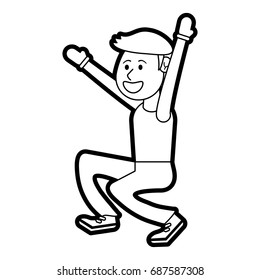 boy doing workout fitness