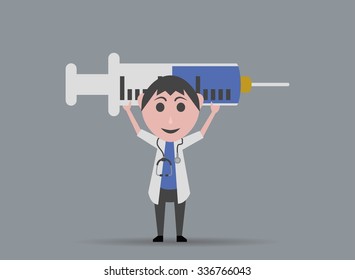 boy doll doctor with syringe