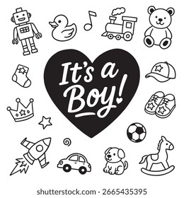 Es un conjunto de compilación de iconos de doodle Boy.  Conjunto de iconos de ilustración simple de Arte vectorial para Web, diseño de camiseta, otro uso de Diseño gráfico