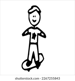 Junge im doodlen Vektorgrafik-Stil
