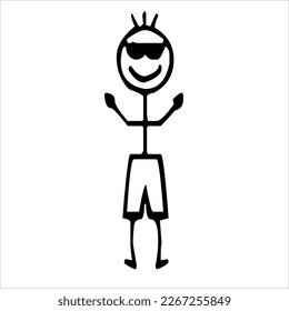 boy in doodle vector art style