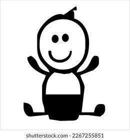 boy in doodle vector art style