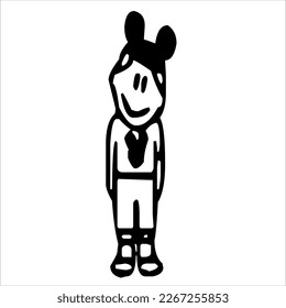 boy in doodle vector art style