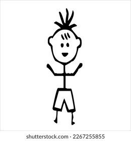 boy in doodle vector art style