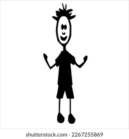 boy in doodle vector art style