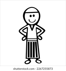 boy in doodle vector art style