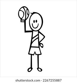 boy in doodle vector art style