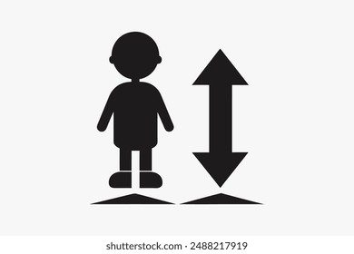 boy up down silhouette vector illustration with white background.
