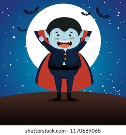 boy dressed up as a count dracula