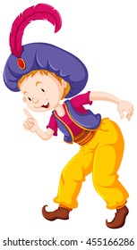 Boy dressed in genie costume illustration
